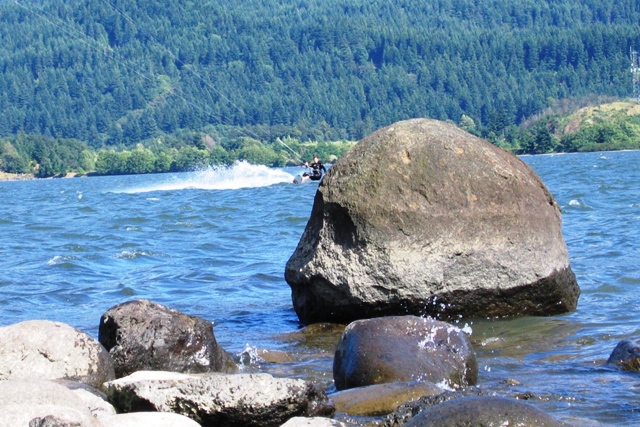 Pointing back to the Rock.